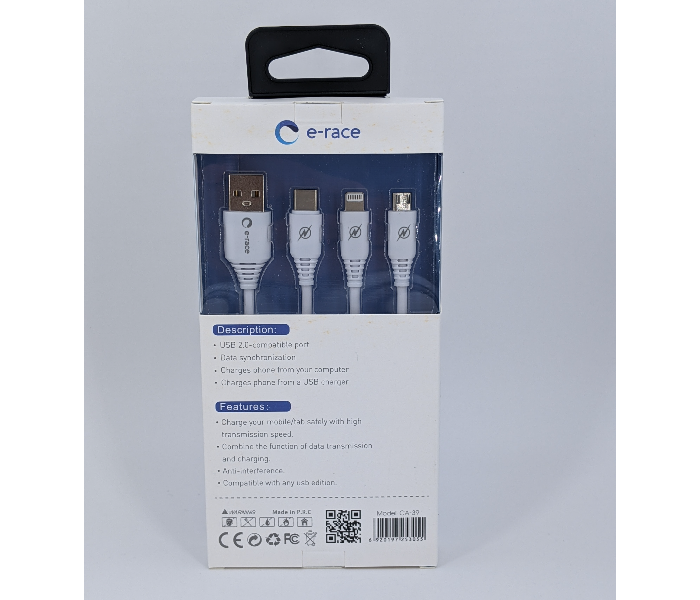 E-Race CA-39 USB Cable - White - Zoom Image 2