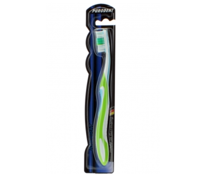 Purodent 66612 Medium Tooth Brush - White and Green - Zoom Image