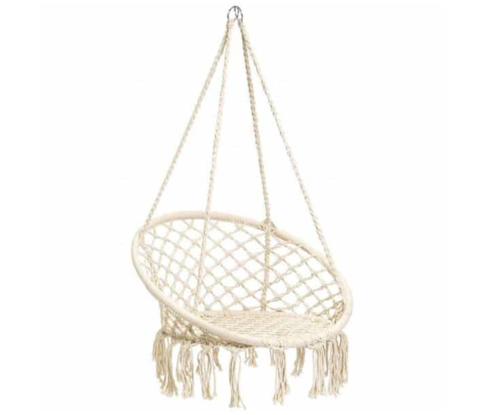 379-1 Beautiful Hammock Chair Swing with Cotton Rope - Beige - Zoom Image 1