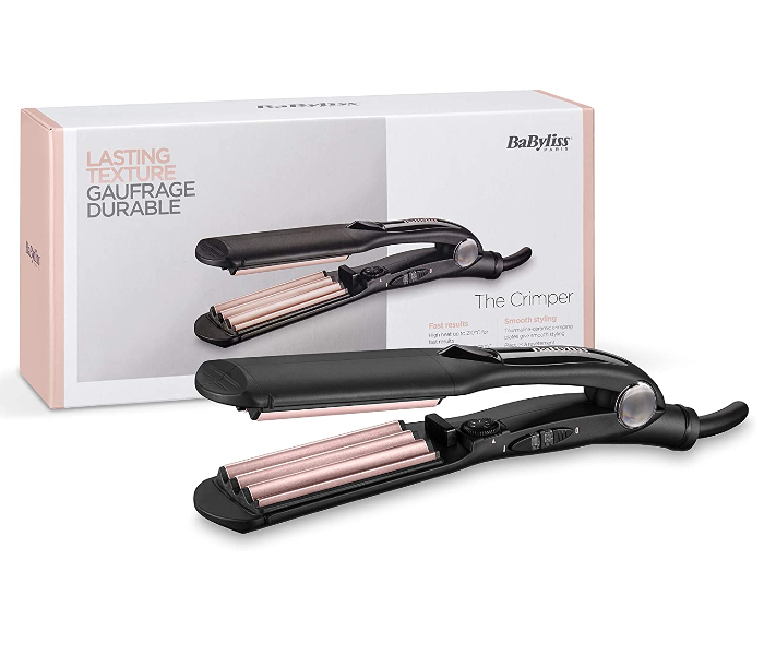 Babyliss 2165SDE 35mm Tourmaline Ceramic Crimping Plates Hair Straightener - Black And Pink - Zoom Image 1