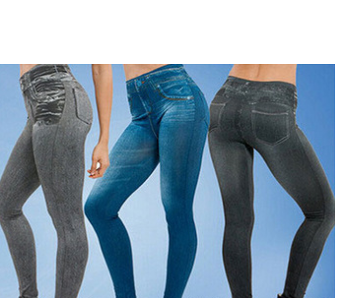 6 Pieces Free Size Hot Shaper Skin-fit Leggings For Women - Blue and Black   - Zoom Image 2