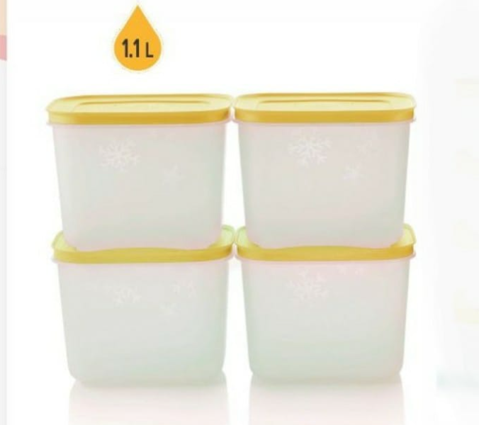 Tupperware 1.1 Litre One Pc Freezer Mate Storage Containers - Yellow - Zoom Image