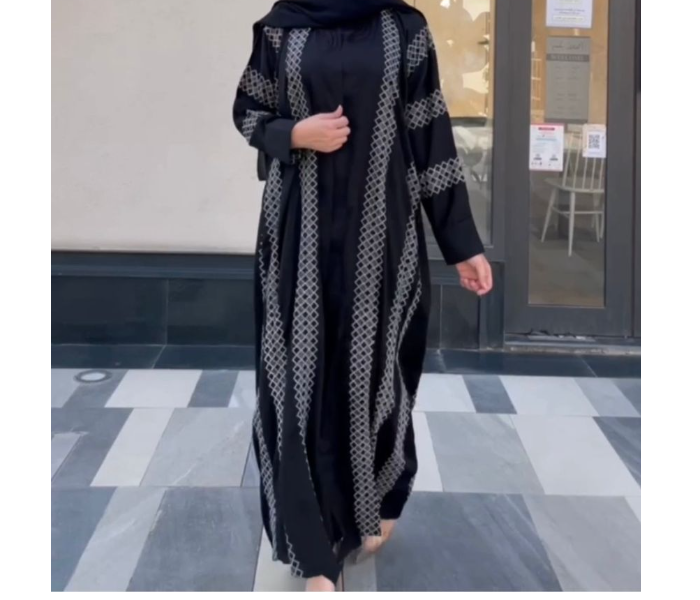 0909 Kayan High Quality Arab Fashion 58 Sized Abaya for Women - Black - Zoom Image 2