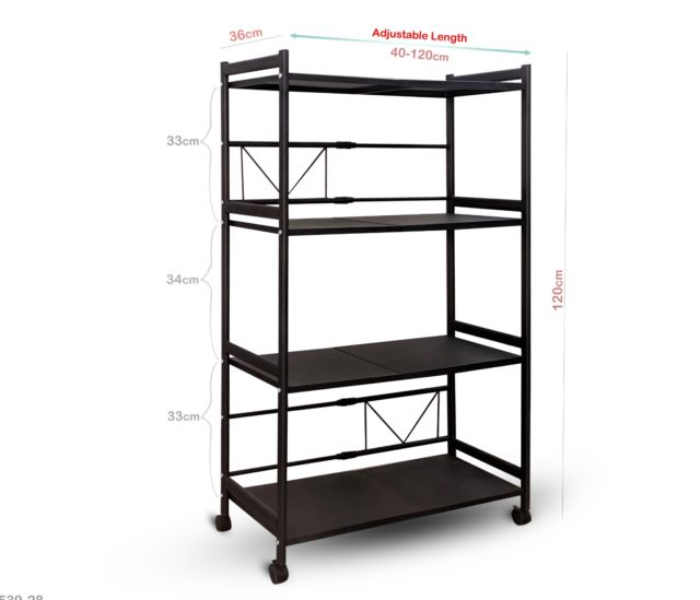 539-28 4 Tier Adjustable Rack For Kitchen - Black - Zoom Image