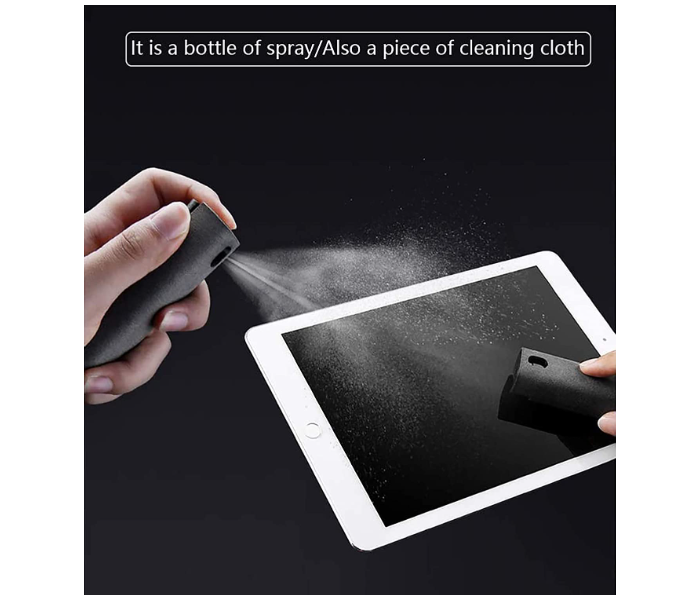 2 in 1 Spray and Microfiber Cloth Touchscreen Mist Cleaner Spray All Phones, Laptop and Tablet Screens - Grey - Zoom Image 2