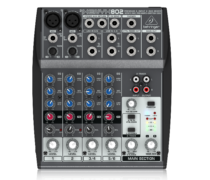 Behringer Xenyx 802 Premium 8-Input 2-Bus Mixer - Black - Zoom Image 1