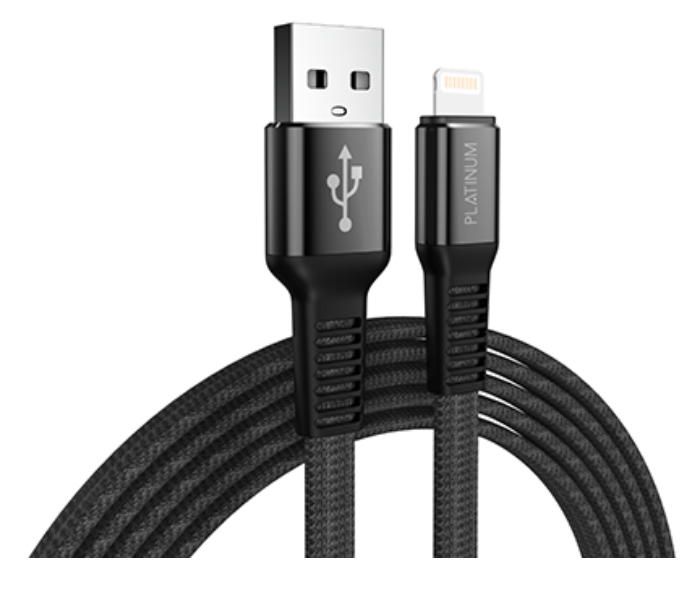 Platinum P-CBTGHL1BK Tough Series 1.2M Lightning Cable - Black - Zoom Image 1