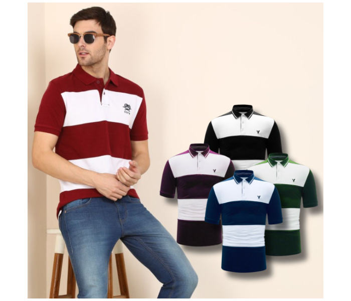 4 Piece Mens Striped T-Shirt - Zoom Image 1