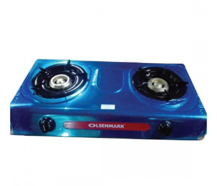 Olsenmark OMK2283 Double Burner Stainless Steel Gas Stove - Black and Blue - Zoom Image