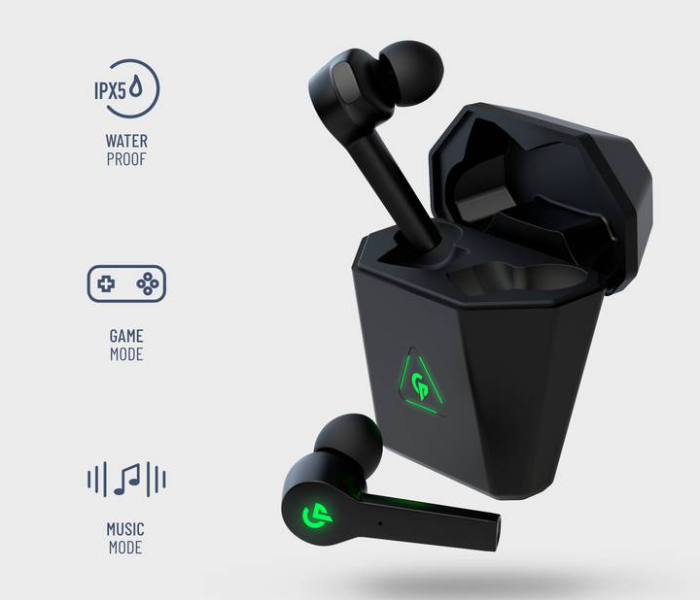 Porodo PDX412-BK Gaming Wireless Earbuds - Black - Zoom Image 3