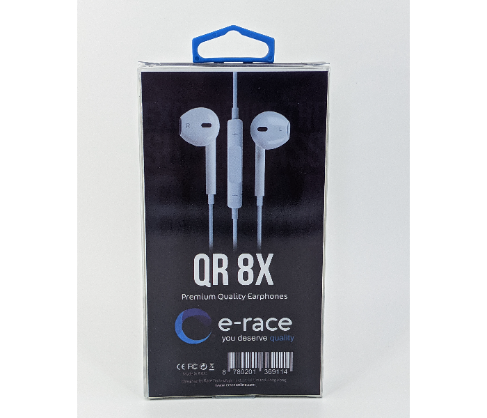 E-Race QR8x Premium Quality Earphone - White - Zoom Image 2