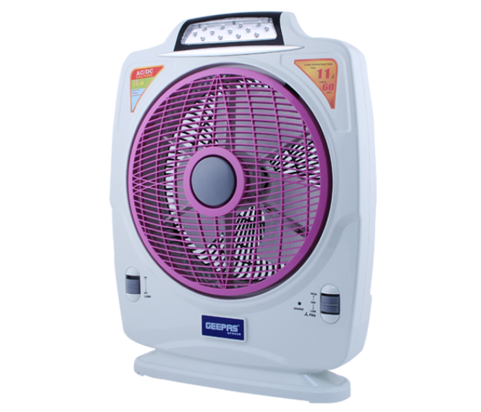 Geepas GF9955 48 Watts AC or DC Fan with Led Emergency - White - Zoom Image