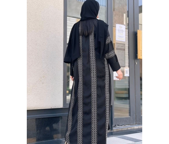 0909 Kayan High Quality Arab Fashion 60 Sized Abaya for Women - Black - Zoom Image 4