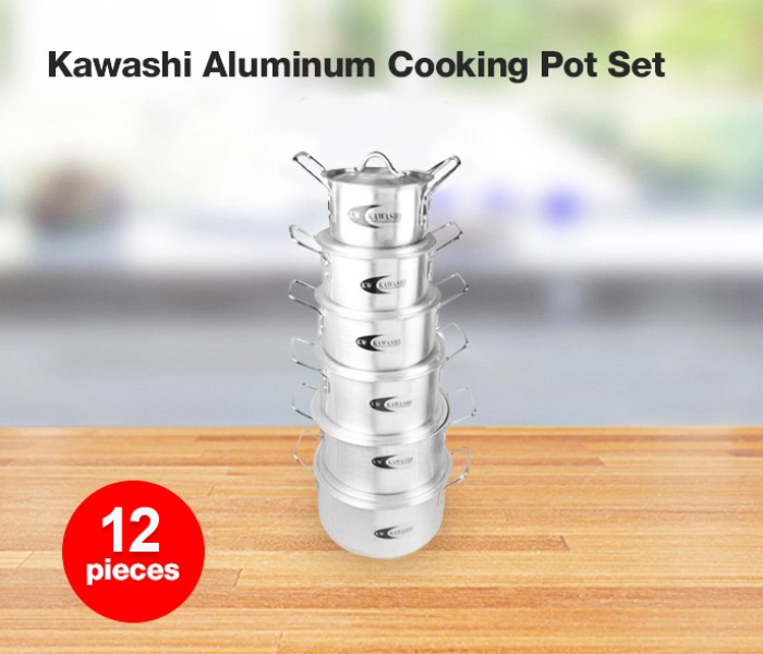 Kawashi Aluminium Cooking Pot Set 12Pcs Highly Durable  - Zoom Image 1