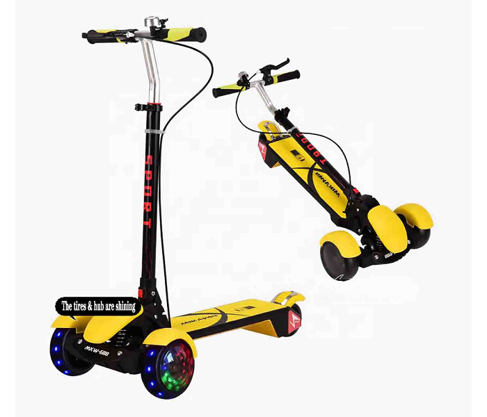 303 Awesome 3 Wheel Scooter for Kids - Yellow - Zoom Image