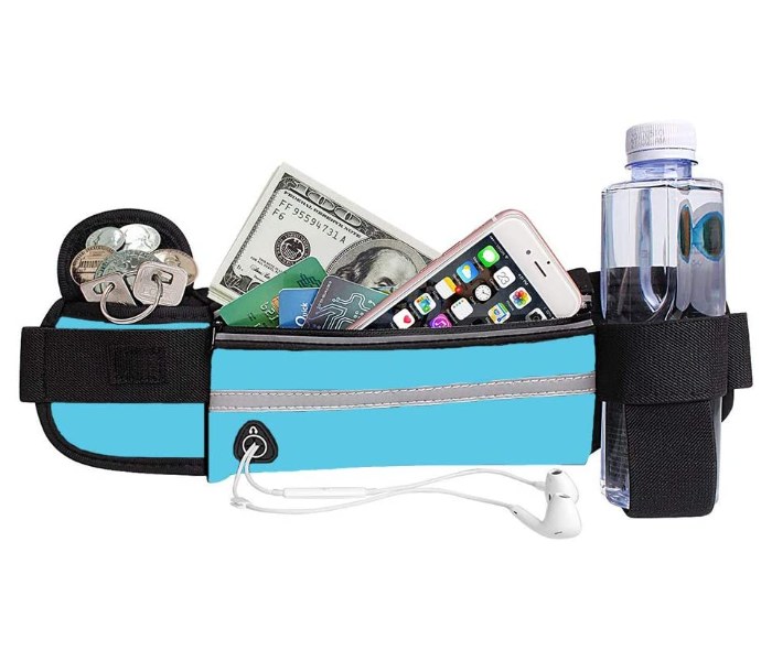 Running Belt with Extender Fanny Pack Pouch Bag - Black and Blue  - Zoom Image 3