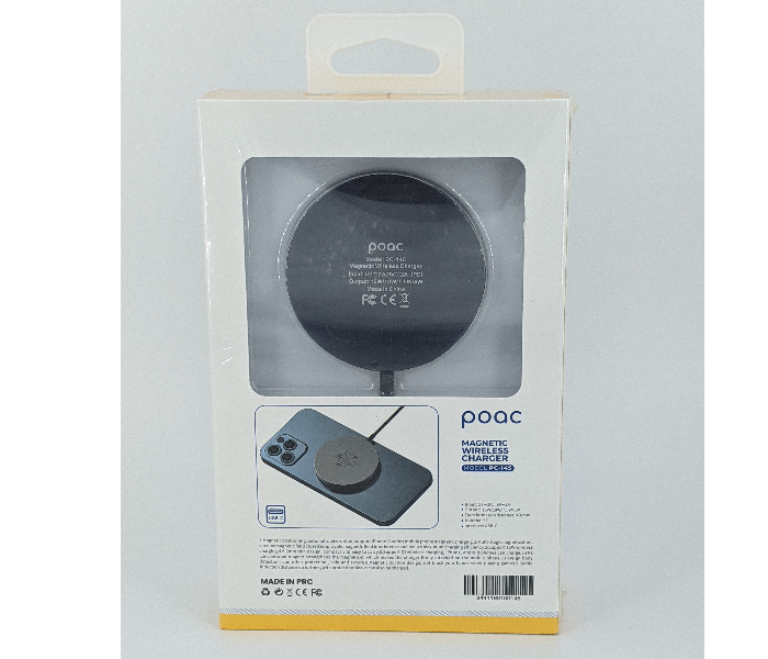 Poac PC-145 15 Watts Fast Wireless Magnetic Charger - Silver - Zoom Image 2