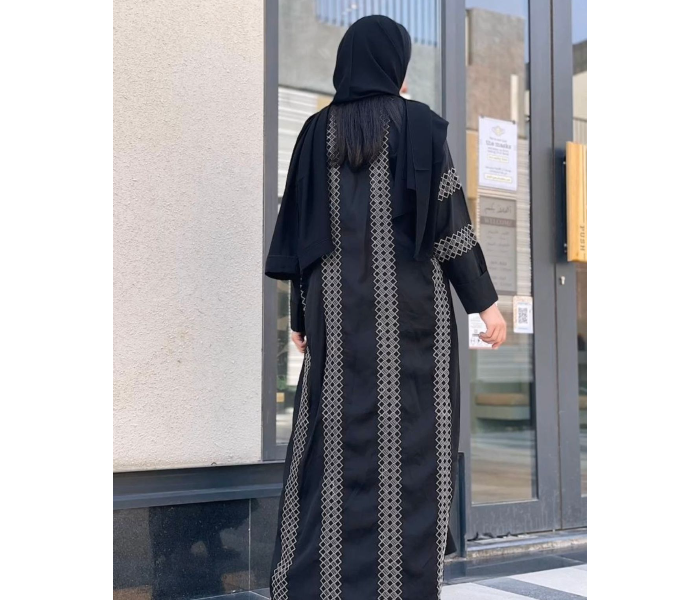 0909 Kayan High Quality Arab Fashion 58 Sized Abaya for Women - Black - Zoom Image 3