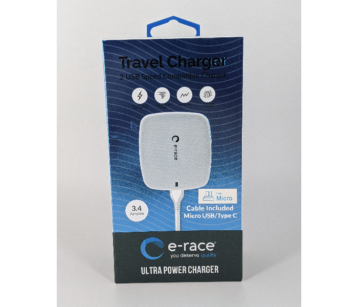 E-race Type C Ultra Power Charger - White - Zoom Image 1