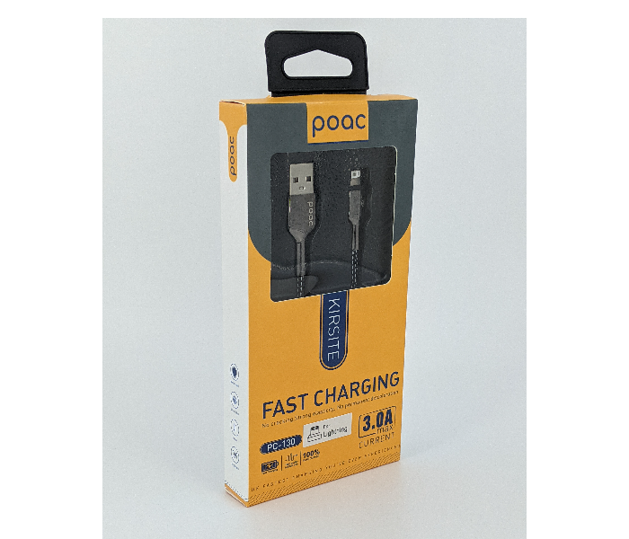 Poac PC-130 Kirsite iphone Fast Charging Cable - Black - Zoom Image 3