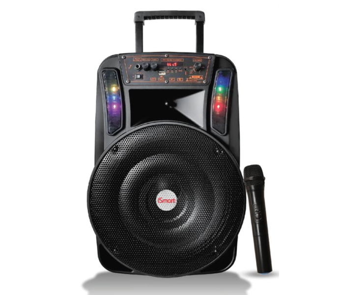 ISmart IS799 Wireless Trolley Speaker with Mic - Black - Zoom Image 2