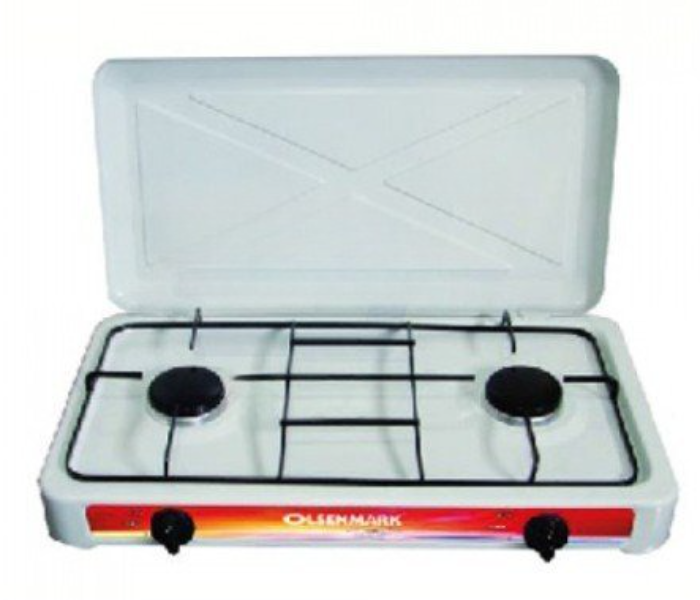 Olsenmark OMK2243 2 Burner Gas Stove With Cover - Black and White - Zoom Image