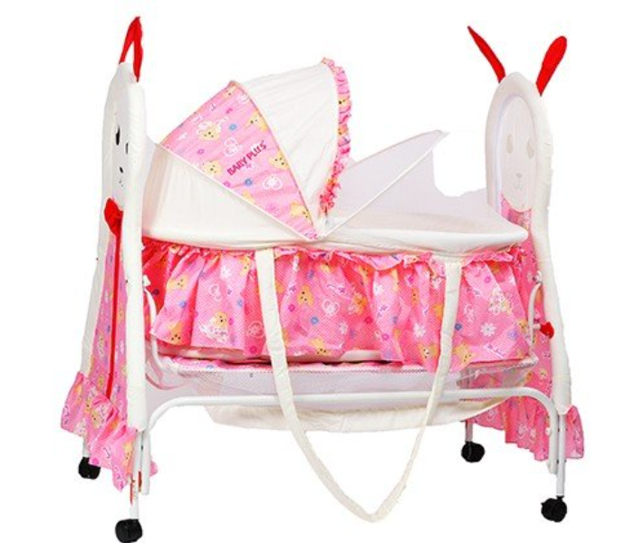 Baby Plus BP452 Baby Swing Cradle Cum Crib with Removable Mosquito Net - Beige - Zoom Image