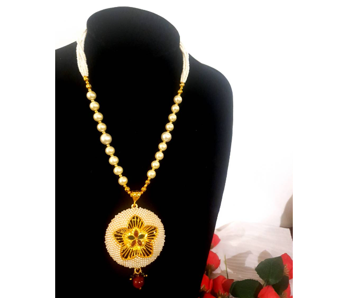 Strabella NC4006a Beautiful Chain with Pendant for Women - Gold - Zoom Image