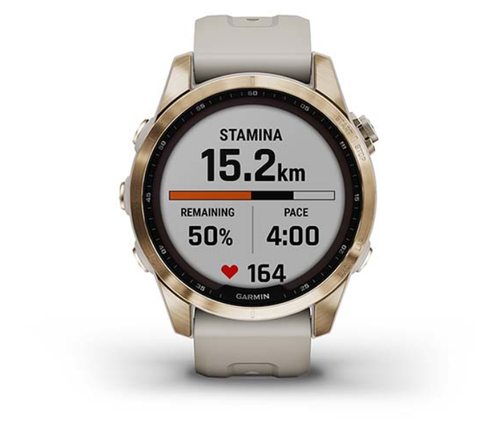 Garmin 010-02539-21 Fenix 7S Sapphire Solar Cream Gold Titanium with Light Sand Band - Zoom Image 6