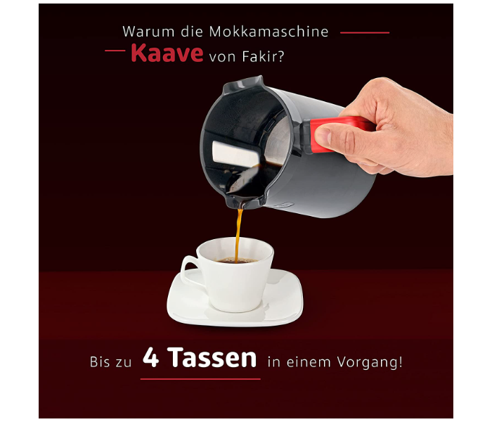 Fakir KAAVE RED 735 Watts Automatic Turkish Coffee Machine - Black and Maroon - Zoom Image 4