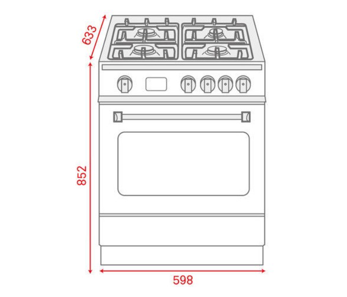 Teka FS 602 4GG SS 60Watts Stainless Steel Free Standing Full Gas Cooking Range - Silver and Black - Zoom Image 2