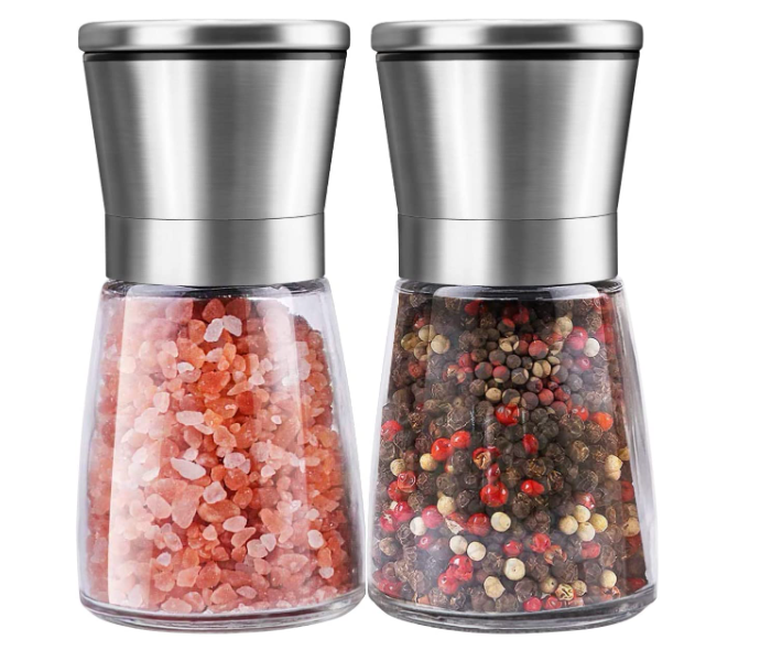 Set of 2 Premium Stainless Steel Salt and Pepper Grinder - Silver - Zoom Image 1