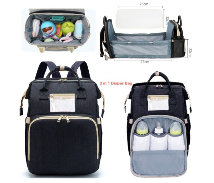 276-5 2 In 1 Multifunctional Baby Diaper Backpack - Grey - Zoom Image