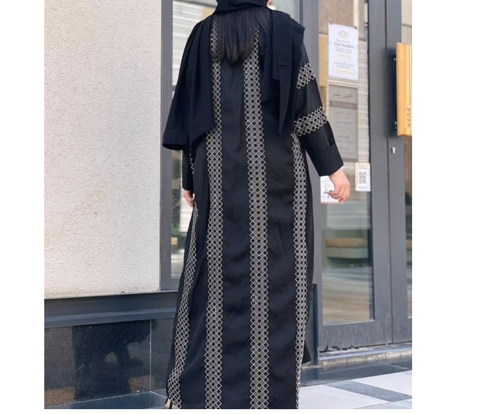 0909 Kayan High Quality Arab Fashion 52 Sized Abaya for Women - Black - Zoom Image 4