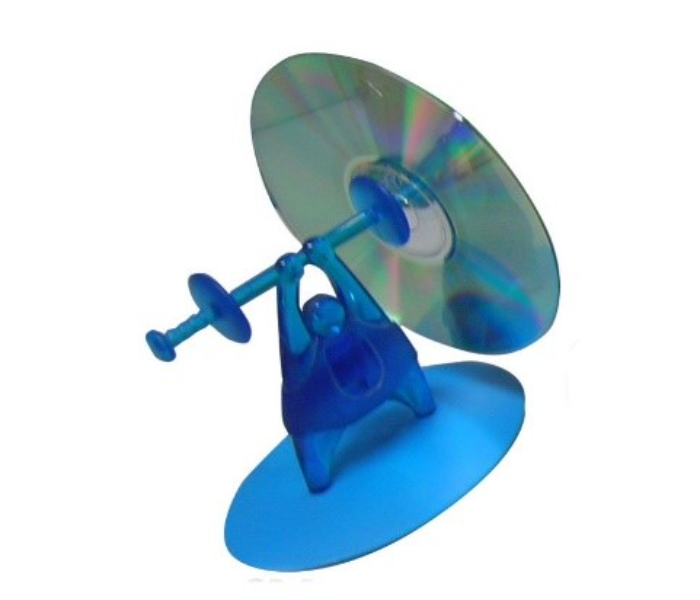 VS019 CD Holder in Man Holding a Barbel Shape - Blue - Zoom Image