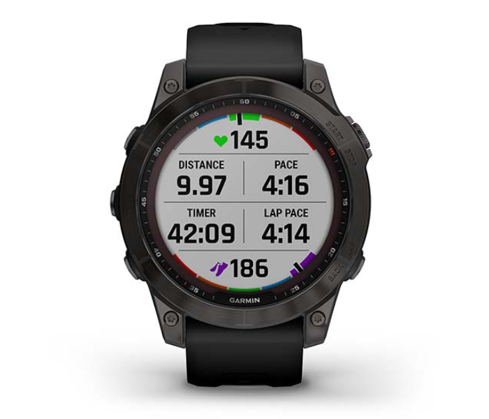 Garmin 010-02540-21 Fenix 7 Sapphire Solar Carbon Grey DLC Titanium with Black Band - Zoom Image 7