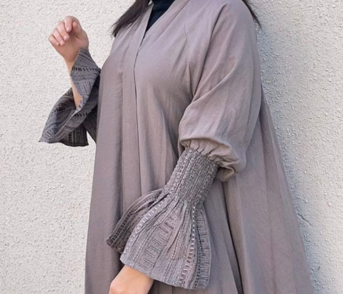 7394 Kayan High Quality Arab Fashion 58 Sized Abaya for Women - Beige  - Zoom Image 2