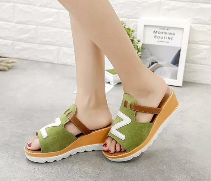 Women Loafers Non Slip Thick Bottom Fashion Wedge Sandals EU 39 - Green - Zoom Image 2