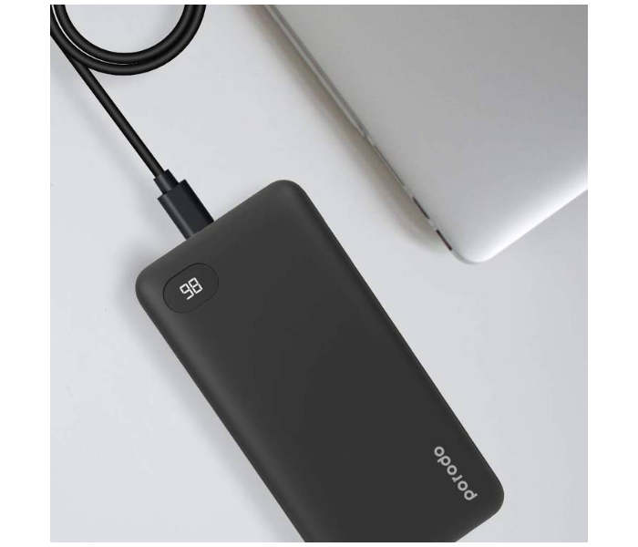 Porodo PD-PBFCH003-BK 20000mAh 4 Port Power Bank - Black - Zoom Image 1