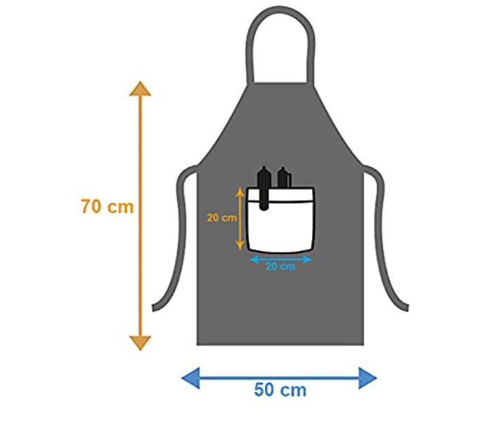 Glun 3 PCs Cotton with Front Pocket Oil And Waterproof Kitchen Apron - Multi Color  - Zoom Image 3