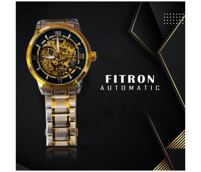 Fitron 117178 Automatic Classy Watch for Men - Gold And Silver - Zoom Image