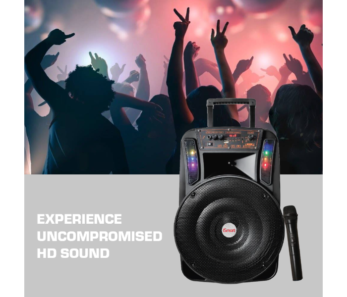 ISmart IS799 Wireless Trolley Speaker with Mic - Black - Zoom Image 5