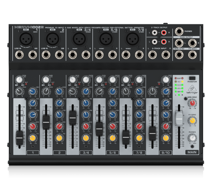 Behringer XENYX 1002B Premium 10-Input 2-Bus Mixer - Black - Zoom Image 1