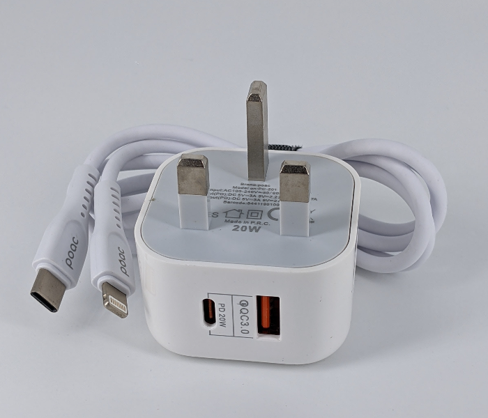 Poac PC-201 20 Watts PD Quick Charger - White - Zoom Image 8