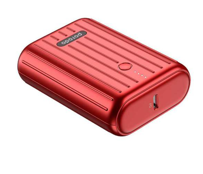 Porodo PD-PBFCH001-RD 10000mAh 18Watts Power Bank - Red - Zoom Image 3