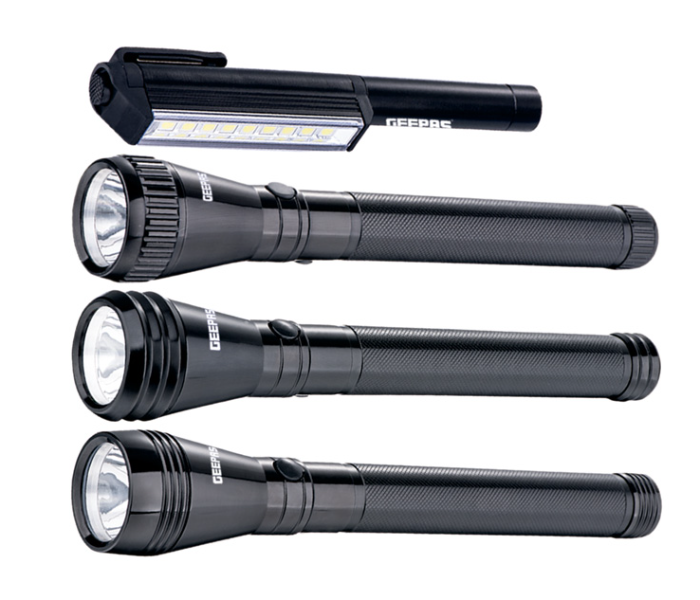 Geepas GFL4645 Rechargeable Waterproof LED Flashlight - Black - Zoom Image