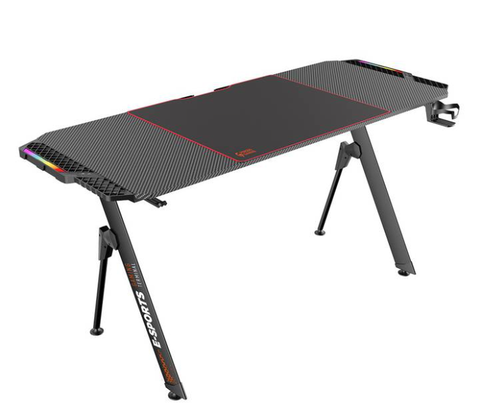 Porodo PDX513-BK Gaming E-Sports RGB Desk - Black - Zoom Image 1