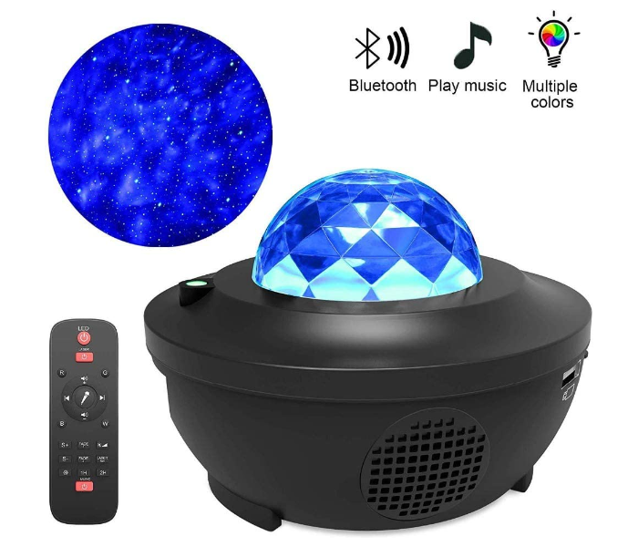 2 in 1 Starry Light and Ocean Wave Projector with Remote Control 10 Colors Changing Music Player with Bluetooth Dimmable Star Light Projector Led Night Light  - Zoom Image 3