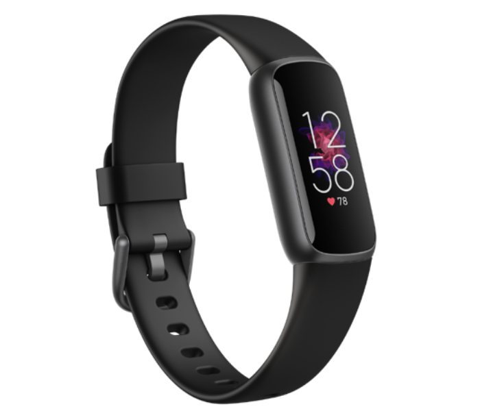 Fitbit Luxe Fitness Wristband with Graphite Stainless Steel and Black Band - Zoom Image 1