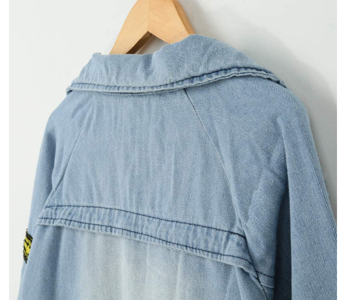 Fashionable Casual Women Denim Jacket Hooded - Light Blue - Zoom Image 3